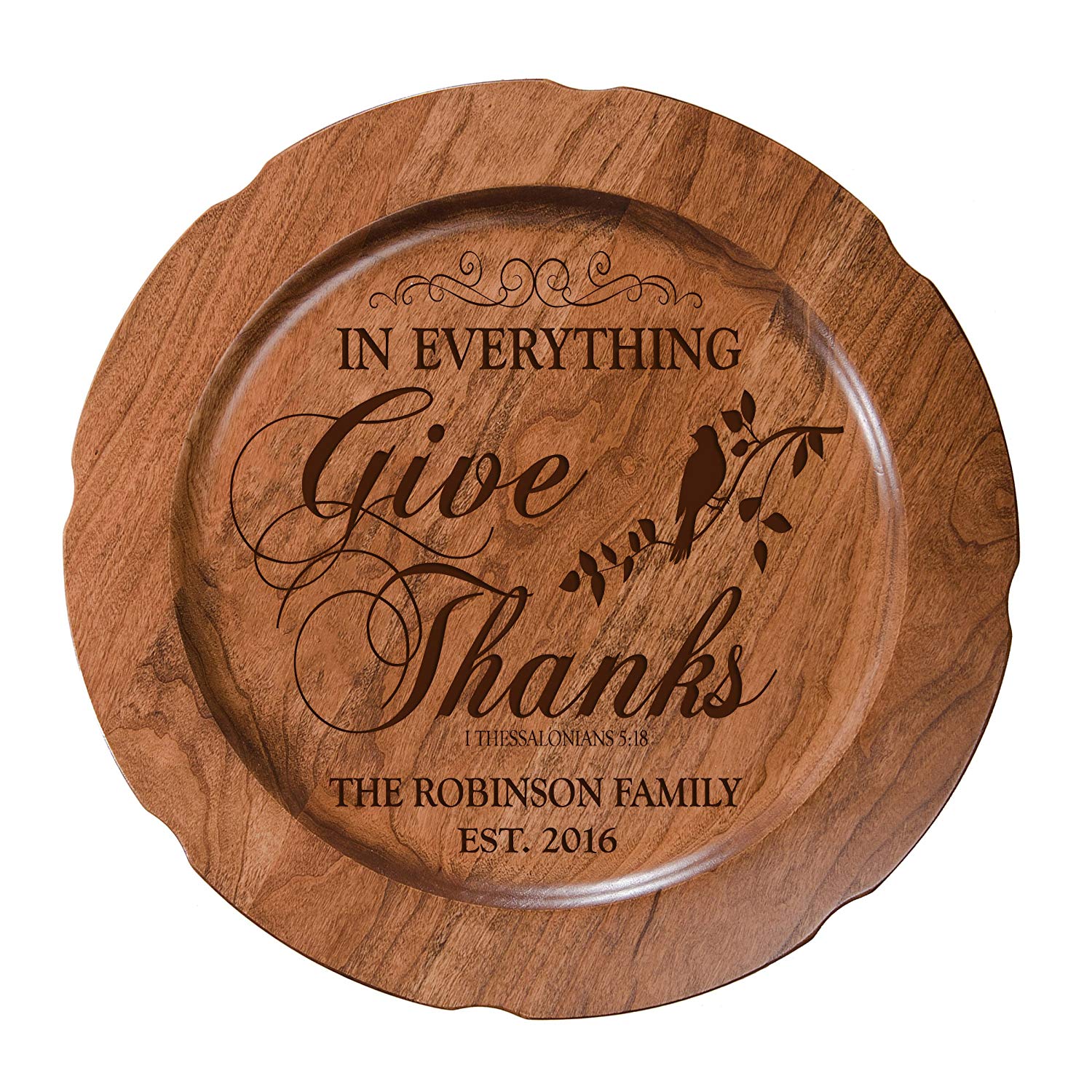 Personalized In Everything Give Thanks Wedding Anniversary Plate - LifeSong Milestones
