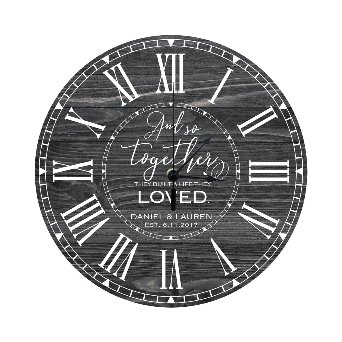 Personalized Inspirational Everyday Home and Family Wall Clock 12 x 12 x 0.125-(And So Together) - LifeSong Milestones