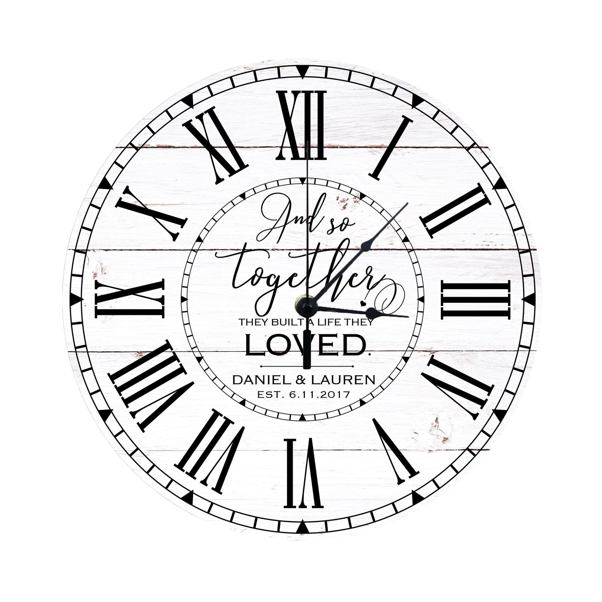 Personalized Inspirational Everyday Home and Family Wall Clock 12 x 12 x 0.125-(And So Together) - LifeSong Milestones