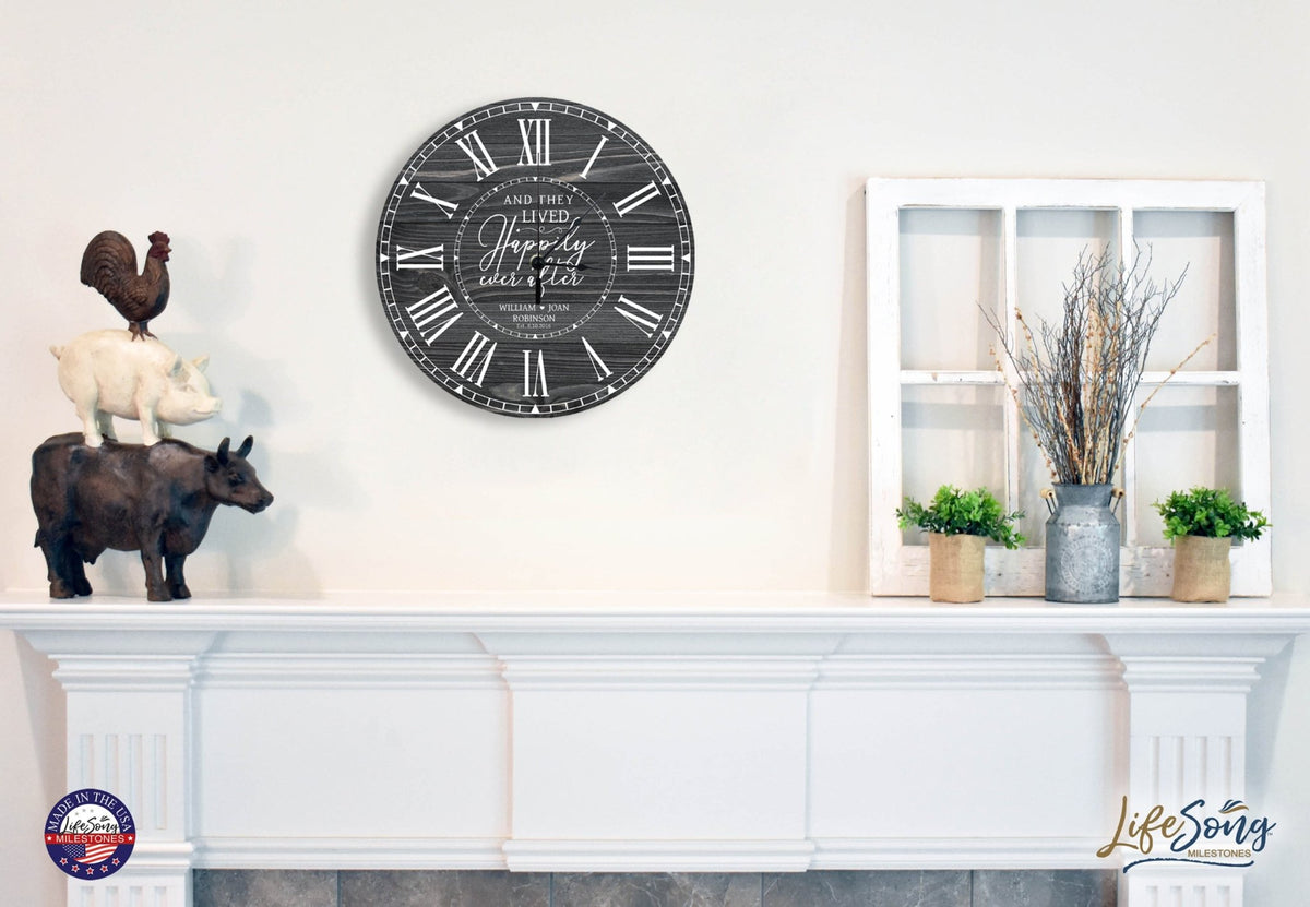 Personalized Inspirational Everyday Home and Family Wall Clock 12 x 12 x 0.125-(And They Lived) - LifeSong Milestones