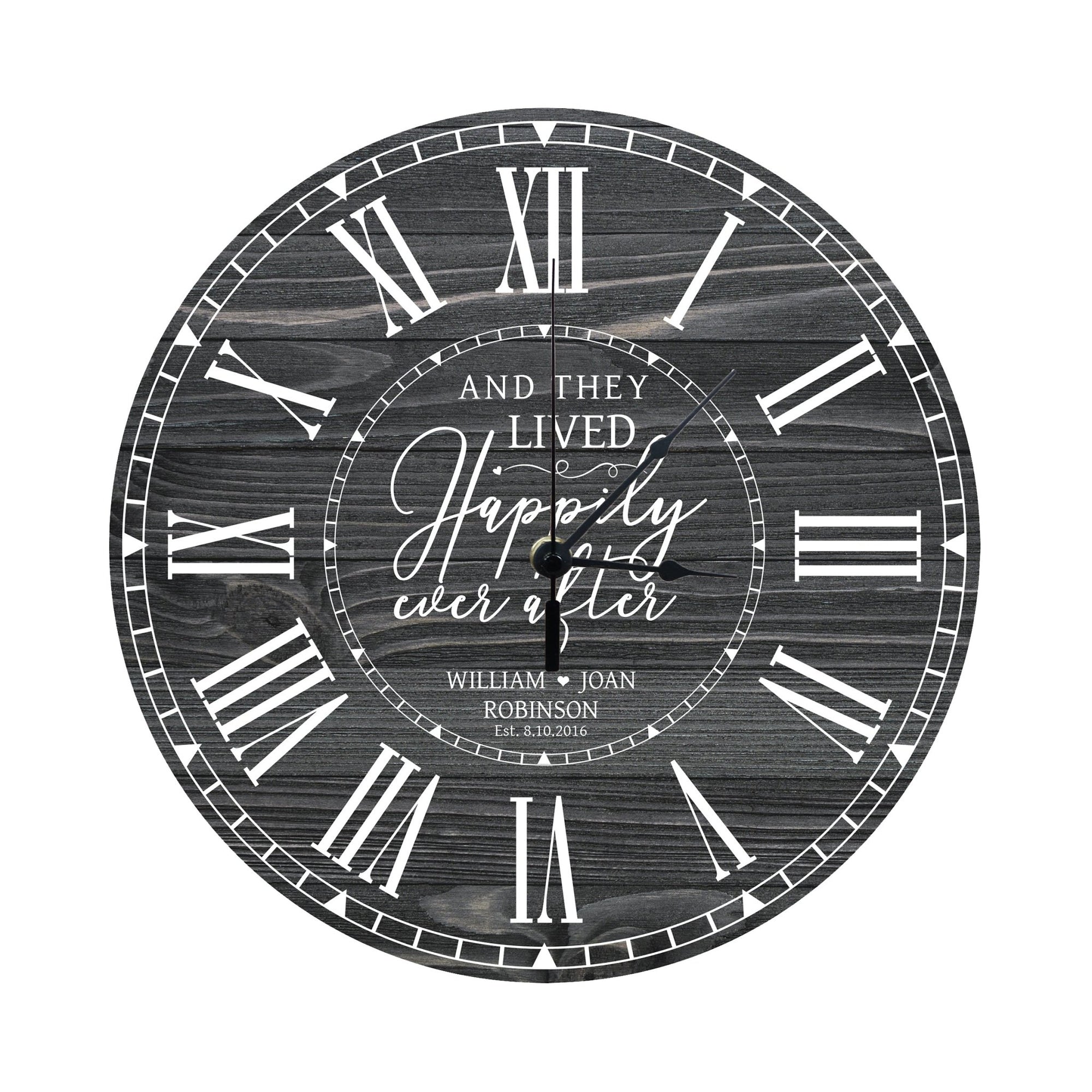 Personalized Inspirational Everyday Home and Family Wall Clock 12 x 12 x 0.125-(And They Lived) - LifeSong Milestones