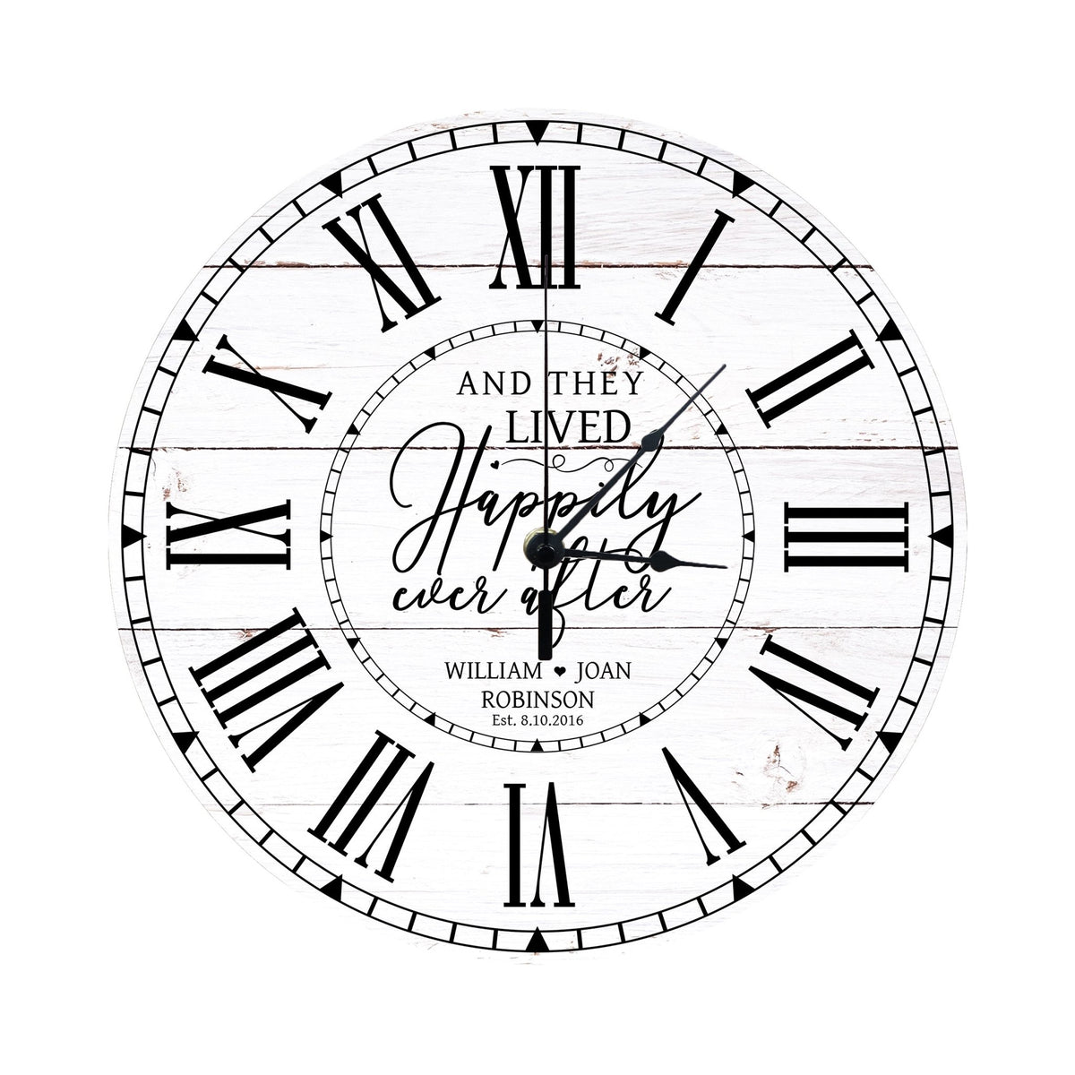 Personalized Inspirational Everyday Home and Family Wall Clock 12 x 12 x 0.125-(And They Lived) - LifeSong Milestones
