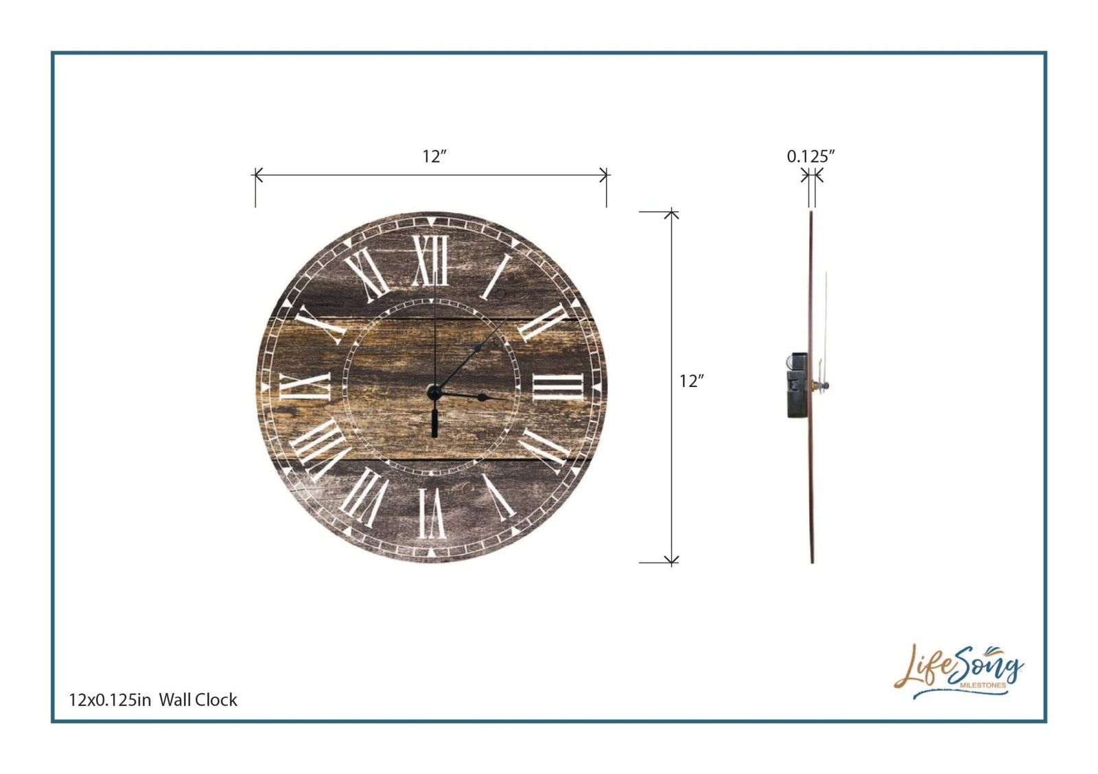 Personalized Inspirational Everyday Home and Family Wall Clock 12 x 12 x 0.125-(And They Lived) - LifeSong Milestones