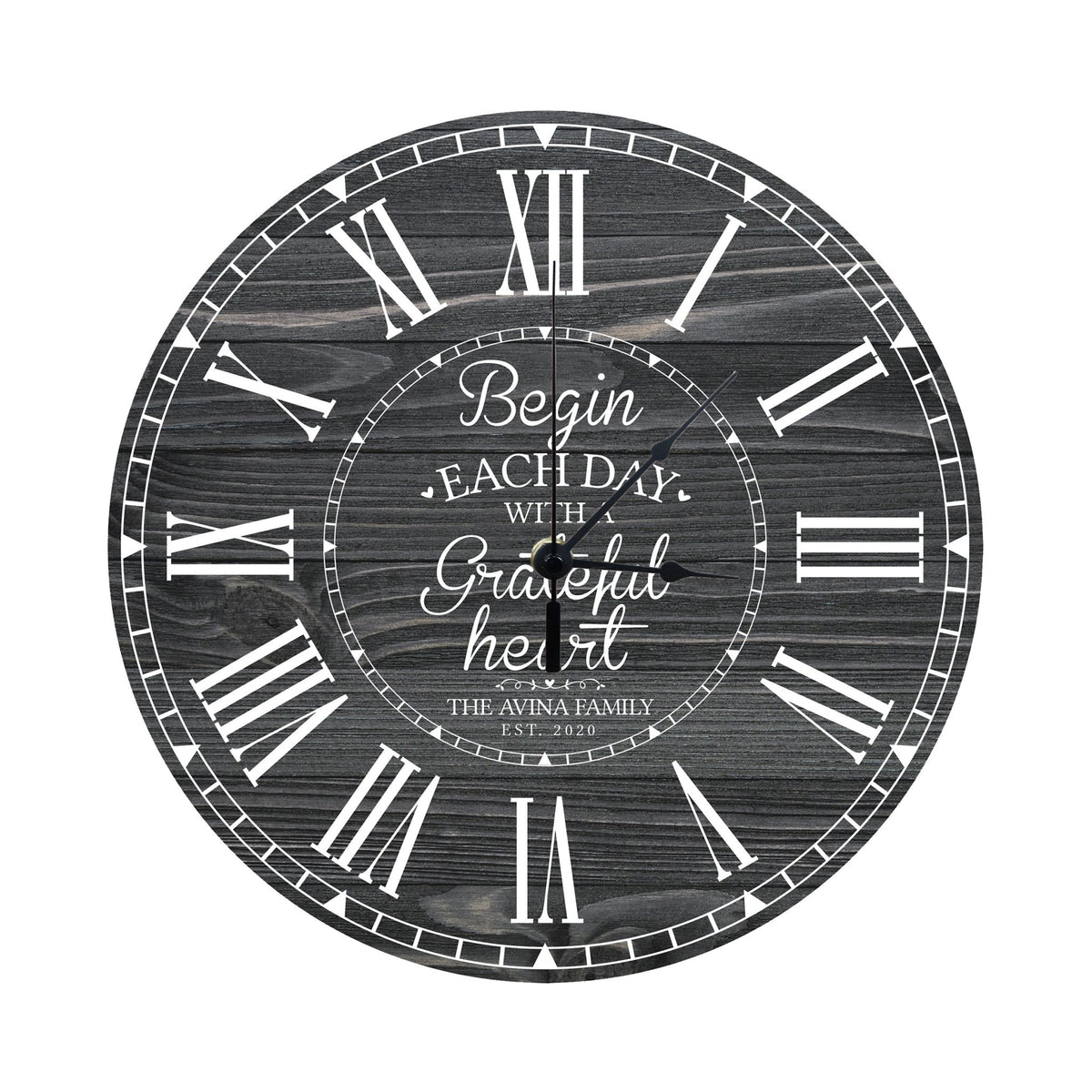 Personalized Inspirational Everyday Home and Family Wall Clock 12 x 12 x 0.125-(Begin each day) - LifeSong Milestones