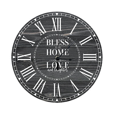 Personalized Inspirational Everyday Home and Family Wall Clock 12 x 12 x 0.125-(Bless This Home) - LifeSong Milestones