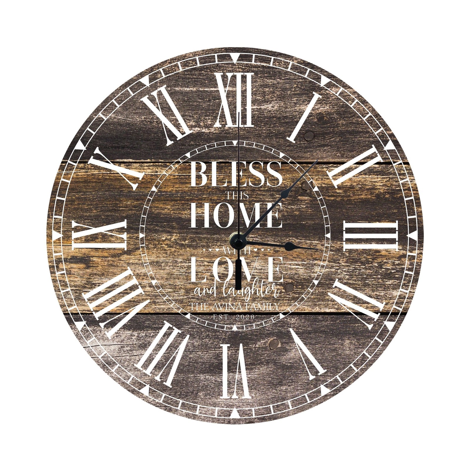 Personalized Inspirational Everyday Home and Family Wall Clock 12 x 12 x 0.125-(Bless This Home) - LifeSong Milestones