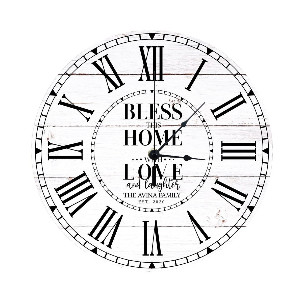 Personalized Inspirational Everyday Home and Family Wall Clock 12 x 12 x 0.125-(Bless This Home) - LifeSong Milestones