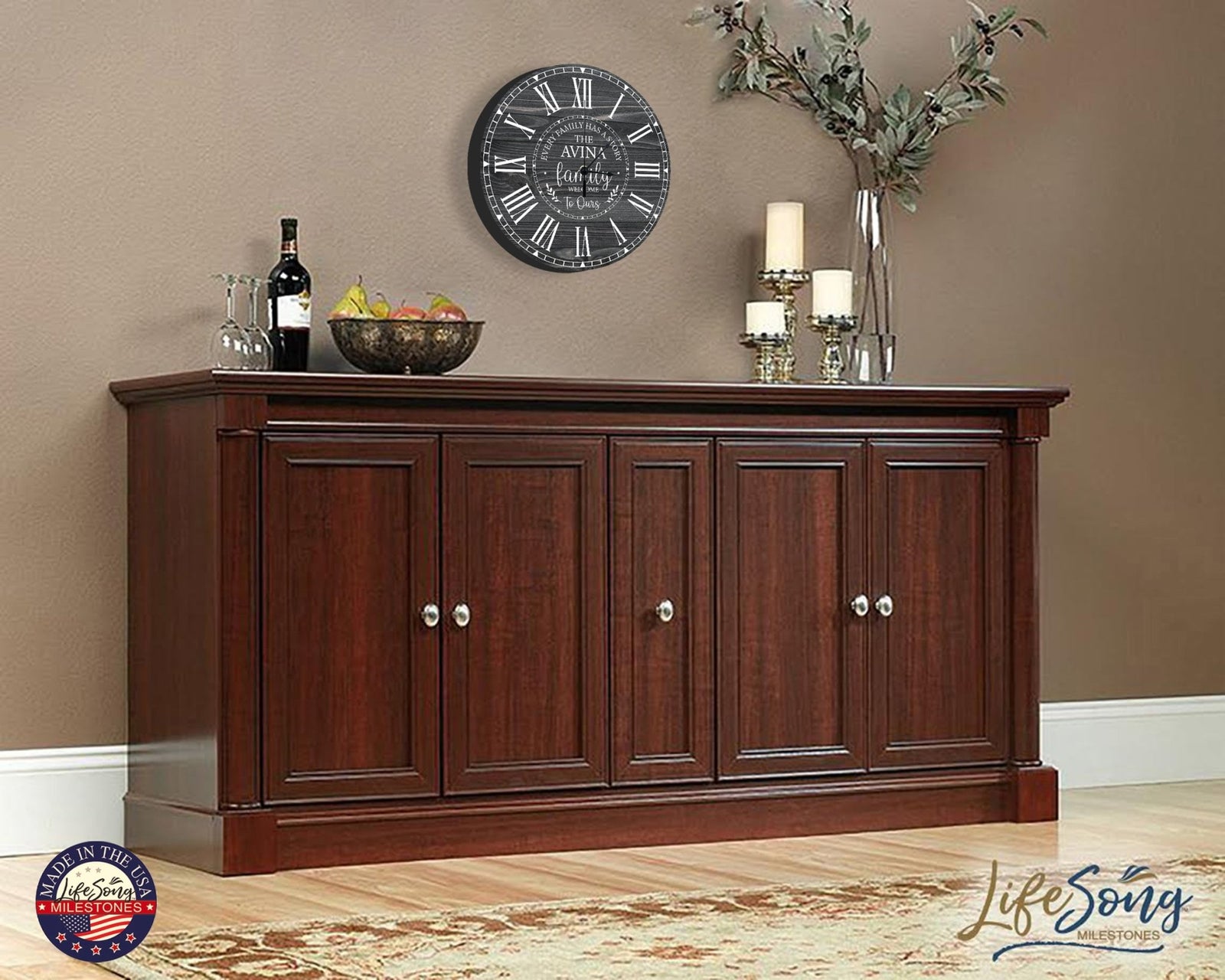 Personalized Inspirational Everyday Home and Family Wall Clock 12 x 12 x 0.125-(Every Family Has) - LifeSong Milestones