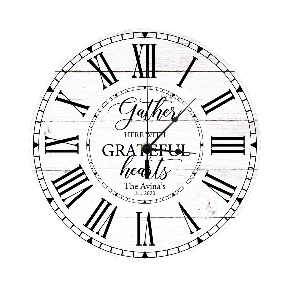 Personalized Inspirational Everyday Home and Family Wall Clock 12 x 12 x 0.125-(Gather Here) - LifeSong Milestones