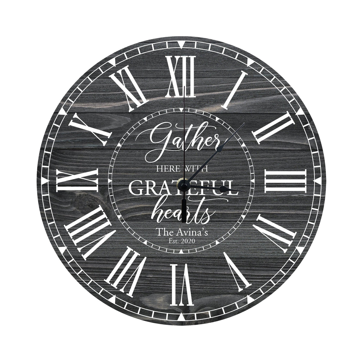 Personalized Inspirational Everyday Home and Family Wall Clock 12 x 12 x 0.125-(Gather Here) - LifeSong Milestones