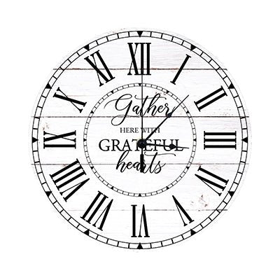 Personalized Inspirational Everyday Home and Family Wall Clock 12 x 12 x 0.125-(Gather Here) - LifeSong Milestones