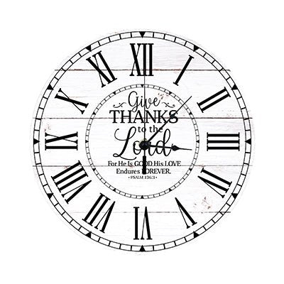 Personalized Inspirational Everyday Home and Family Wall Clock 12 x 12 x 0.125-(Give Thanks) - LifeSong Milestones