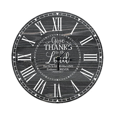 Personalized Inspirational Everyday Home and Family Wall Clock 12 x 12 x 0.125-(Give Thanks) - LifeSong Milestones