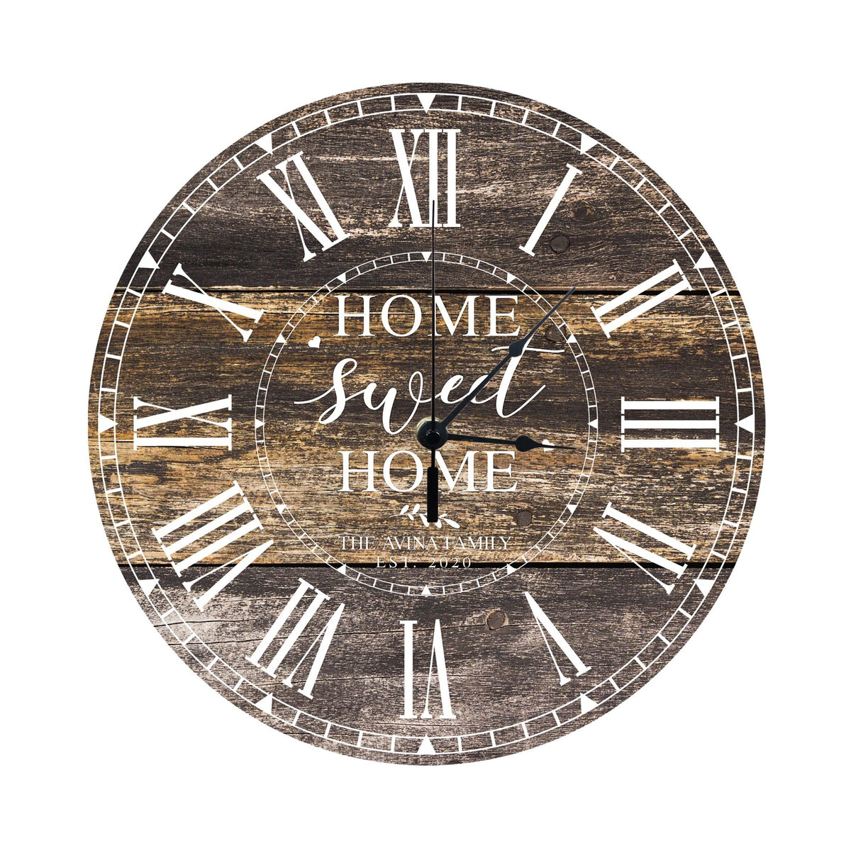 Personalized Inspirational Everyday Home and Family Wall Clock 12 x 12 x 0.125-(Home Sweet Home) - LifeSong Milestones
