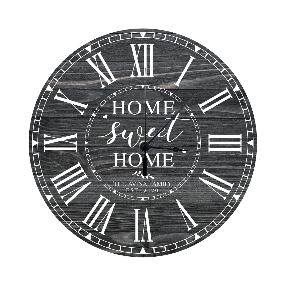 Personalized Inspirational Everyday Home and Family Wall Clock 12 x 12 x 0.125-(Home Sweet Home) - LifeSong Milestones