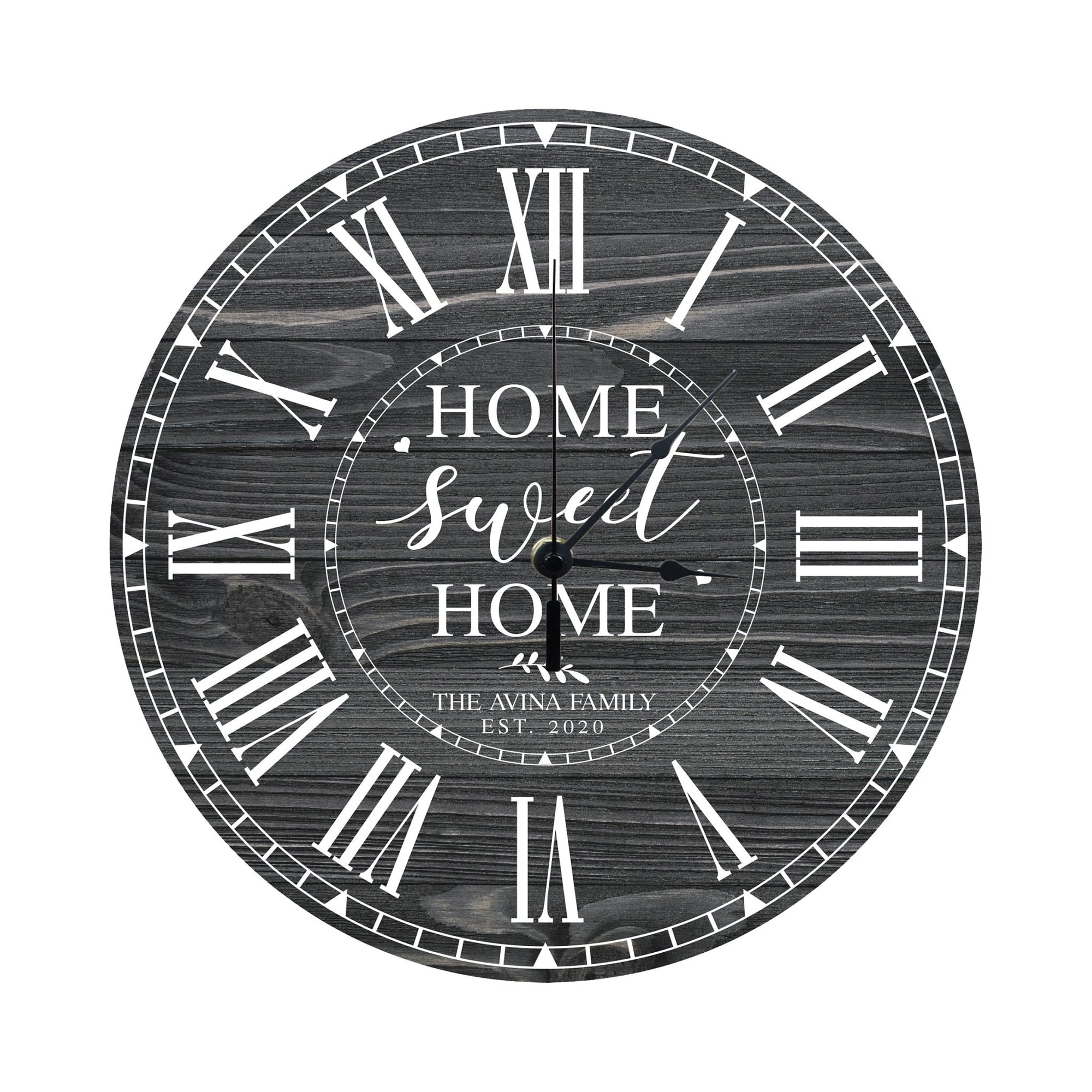 Personalized Inspirational Everyday Home and Family Wall Clock 12 x 12 x 0.125-(Home Sweet Home) - LifeSong Milestones