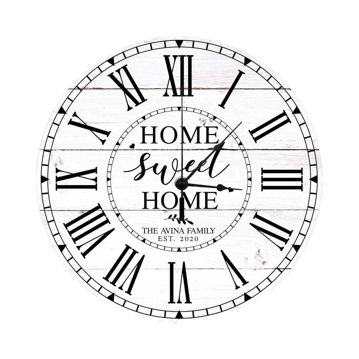 Personalized Inspirational Everyday Home and Family Wall Clock 12 x 12 x 0.125-(Home Sweet Home) - LifeSong Milestones