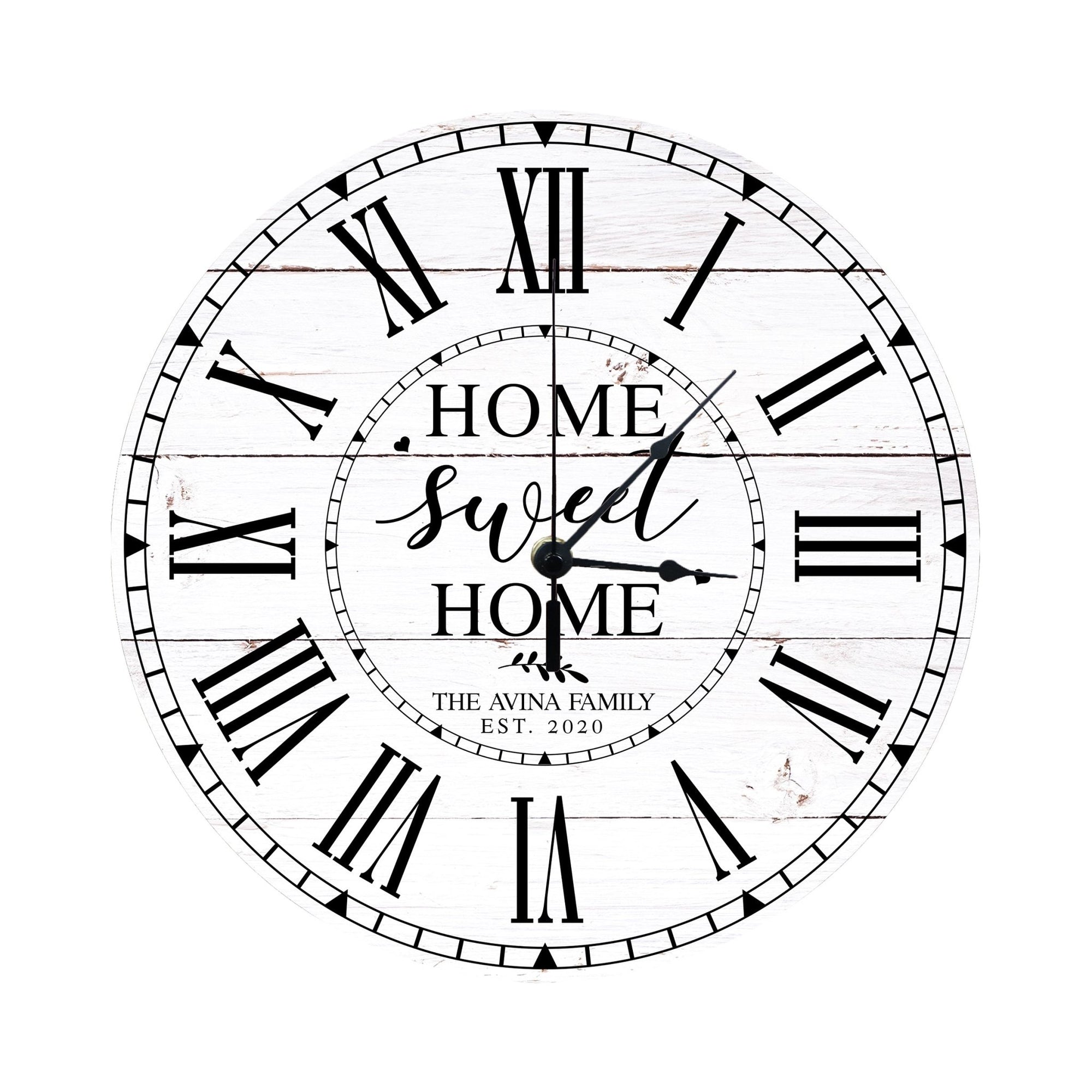 Personalized Inspirational Everyday Home and Family Wall Clock 12 x 12 x 0.125-(Home Sweet Home) - LifeSong Milestones