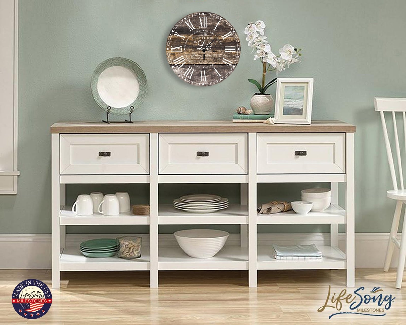 Personalized Inspirational Everyday Home and Family Wall Clock 12 x 12 x 0.125-(The Best Thing) - LifeSong Milestones