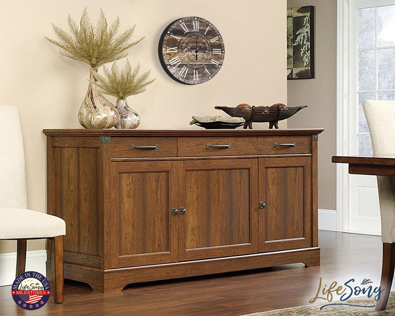 Personalized Inspirational Everyday Home and Family Wall Clock 12 x 12 x 0.125-(The Fondest Memories) - LifeSong Milestones