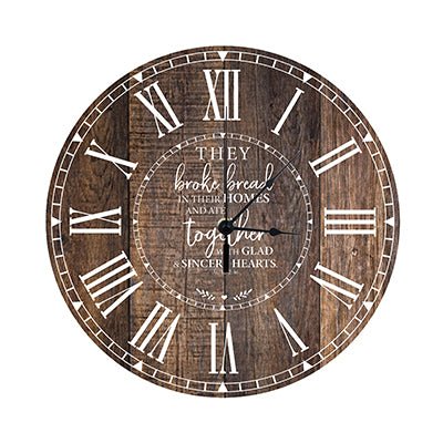 Personalized Inspirational Everyday Home and Family Wall Clock 12 x 12 x 0.125-(They broke bread) - LifeSong Milestones