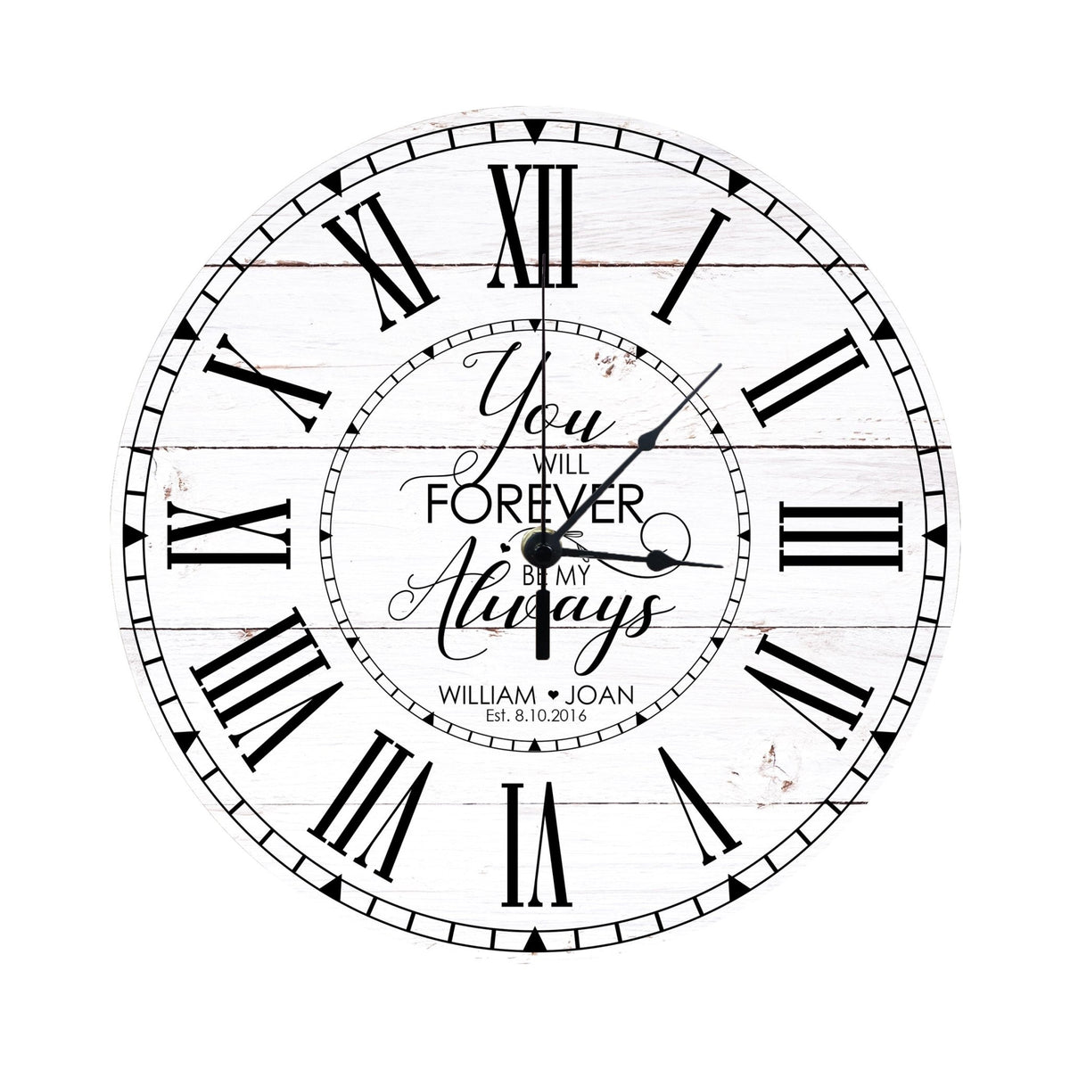 Personalized Inspirational Everyday Home and Family Wall Clock 12 x 12 x 0.125-(You will forever) - LifeSong Milestones