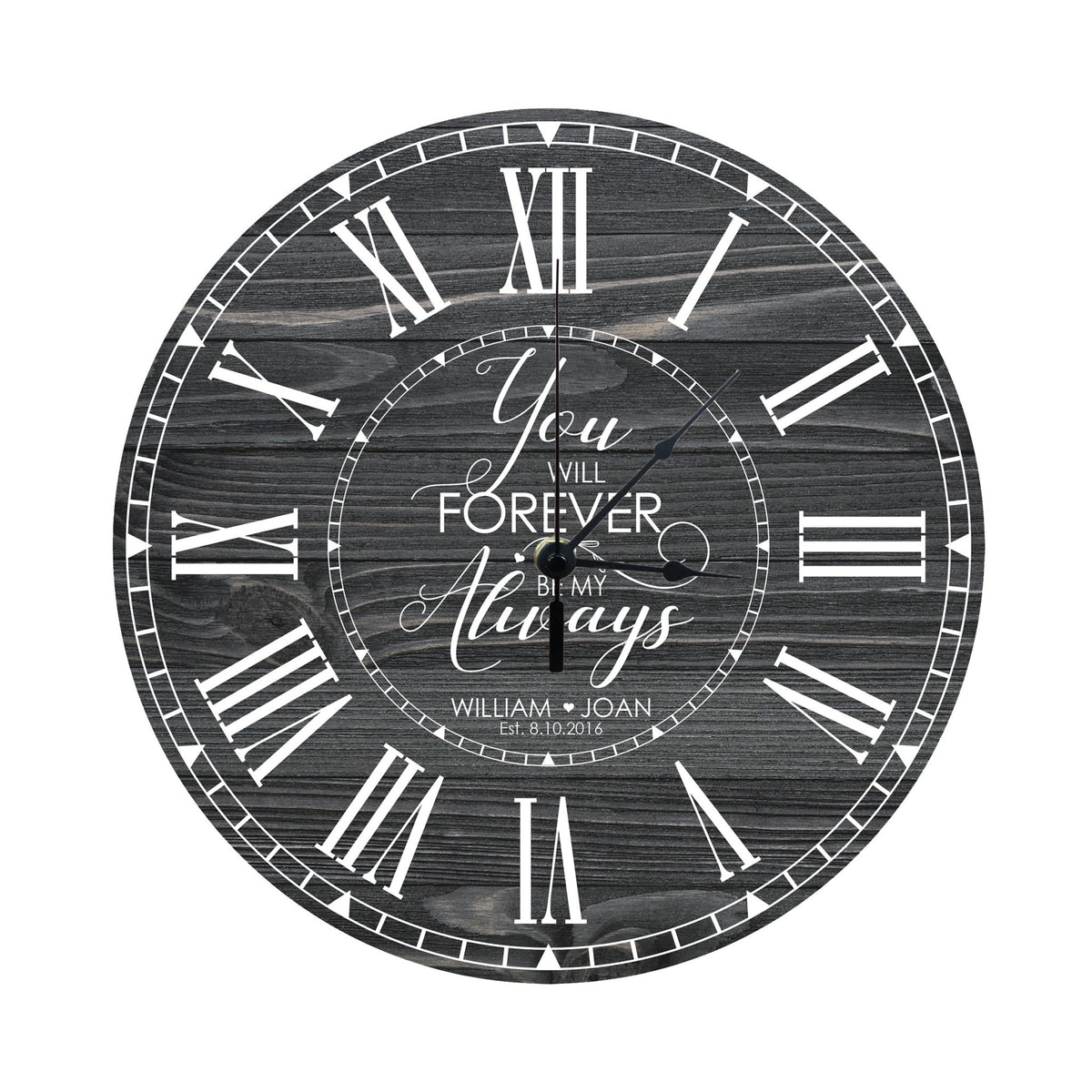Personalized Inspirational Everyday Home and Family Wall Clock 12 x 12 x 0.125-(You will forever) - LifeSong Milestones