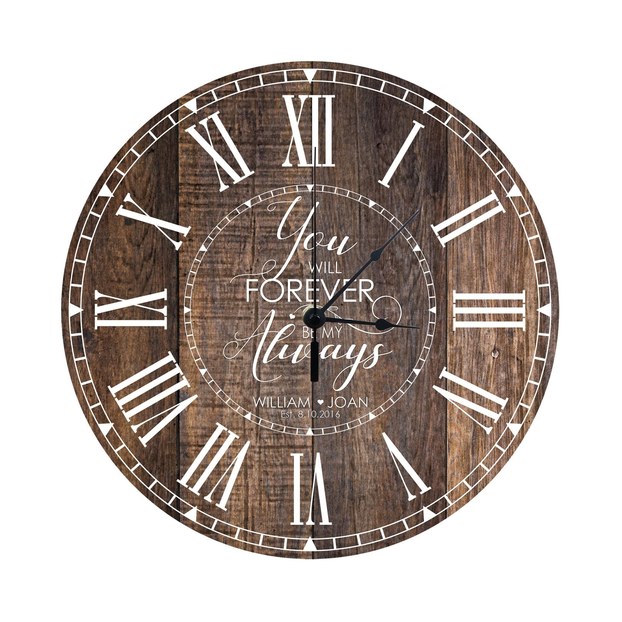 Personalized Inspirational Everyday Home and Family Wall Clock 12 x 12 x 0.125-(You will forever) - LifeSong Milestones