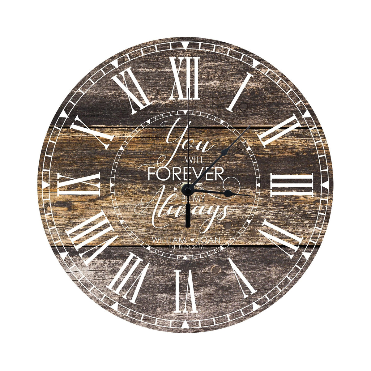 Personalized Inspirational Everyday Home and Family Wall Clock 12 x 12 x 0.125-(You will forever) - LifeSong Milestones