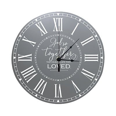 Personalized Inspirational Everyday Home and Family Wall Clock 12 x 12 x 0.75 - (And So Together) - LifeSong Milestones