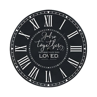 Personalized Inspirational Everyday Home and Family Wall Clock 12 x 12 x 0.75 - (And So Together) - LifeSong Milestones