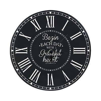 Personalized Inspirational Everyday Home and Family Wall Clock 12 x 12 x 0.75 - (Begin each day) - LifeSong Milestones