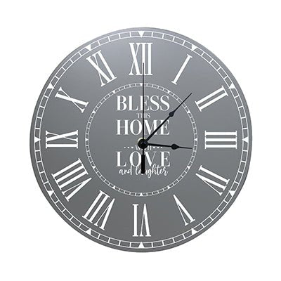Personalized Inspirational Everyday Home and Family Wall Clock 12 x 12 x 0.75 - (Bless This Home) - LifeSong Milestones