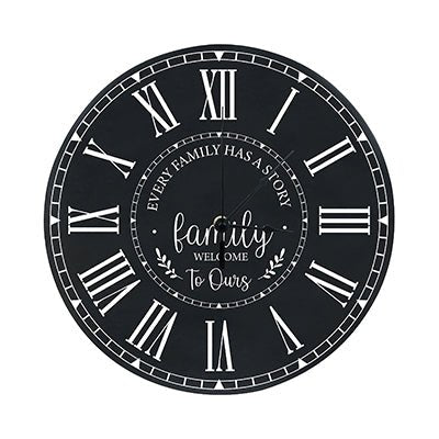 Personalized Inspirational Everyday Home and Family Wall Clock 12 x 12 x 0.75 - (Every Family Has) - LifeSong Milestones