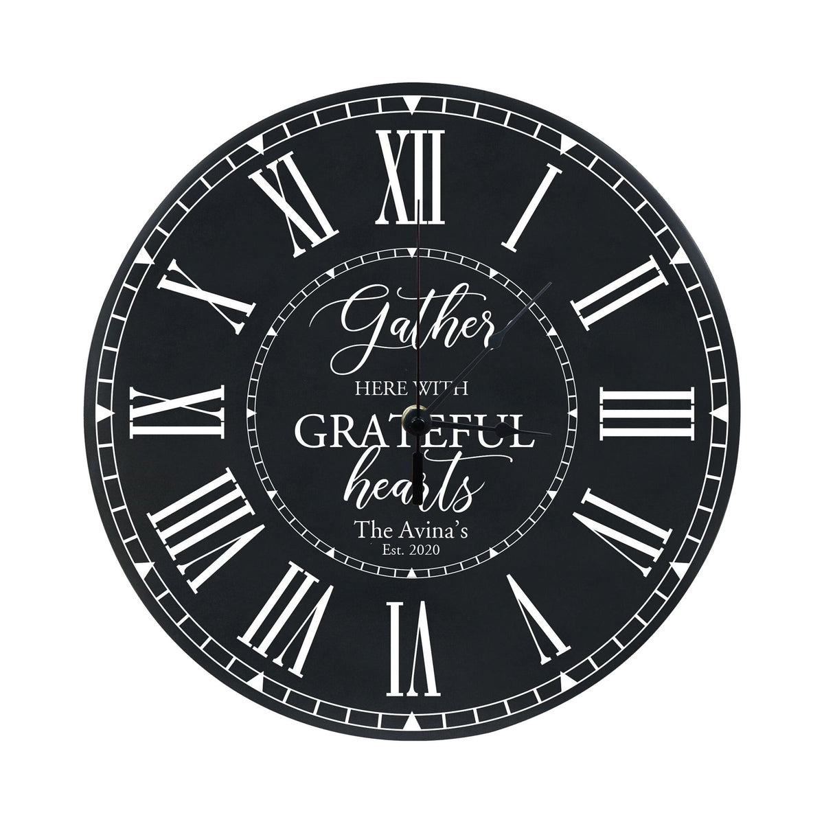 Personalized Inspirational Everyday Home and Family Wall Clock 12 x 12 x 0.75 - (Gather Here) - LifeSong Milestones