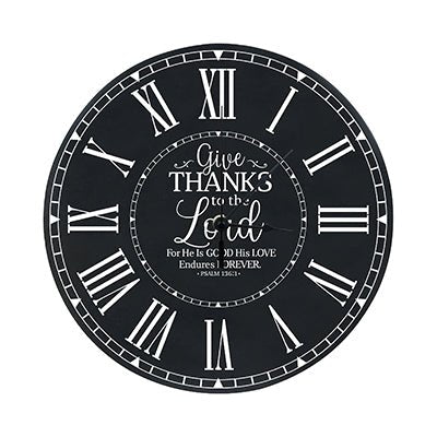 Personalized Inspirational Everyday Home and Family Wall Clock 12 x 12 x 0.75 - (Give Thanks) - LifeSong Milestones