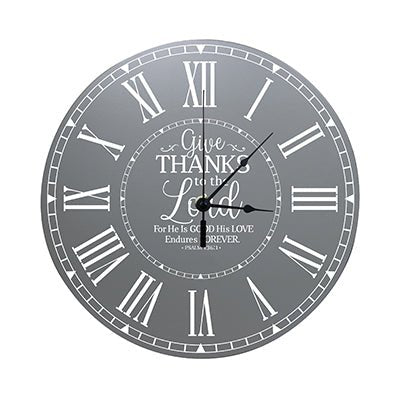 Personalized Inspirational Everyday Home and Family Wall Clock 12 x 12 x 0.75 - (Give Thanks) - LifeSong Milestones