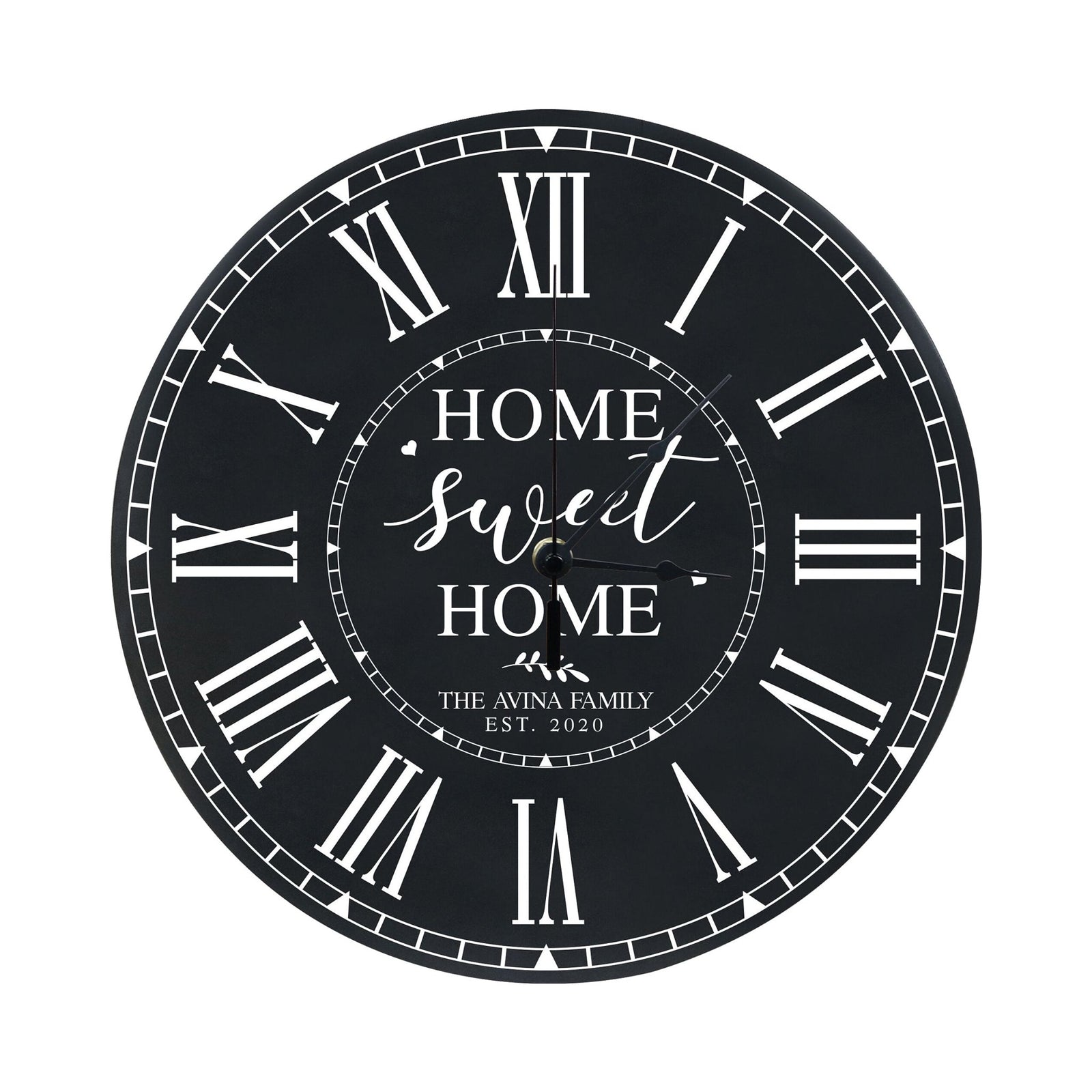 Personalized Inspirational Everyday Home and Family Wall Clock 12 x 12 x 0.75 - (Home Sweet Home) - LifeSong Milestones
