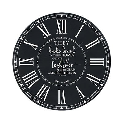 Personalized Inspirational Everyday Home and Family Wall Clock 12 x 12 x 0.75 - (They broke bread) - LifeSong Milestones