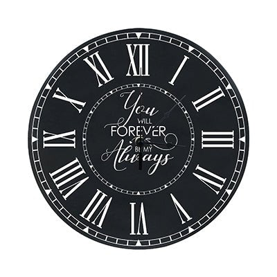 Personalized Inspirational Everyday Home and Family Wall Clock 12 x 12 x 0.75 - (You will forever) - LifeSong Milestones