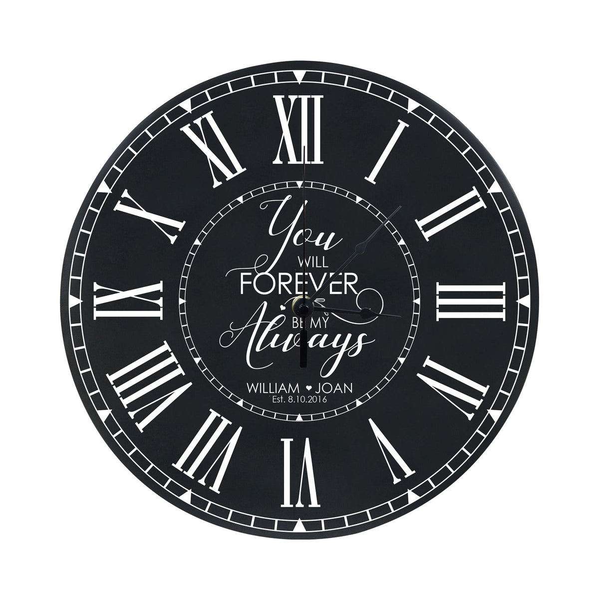 Personalized Inspirational Everyday Home and Family Wall Clock 12 x 12 x 0.75 - (You will forever) - LifeSong Milestones