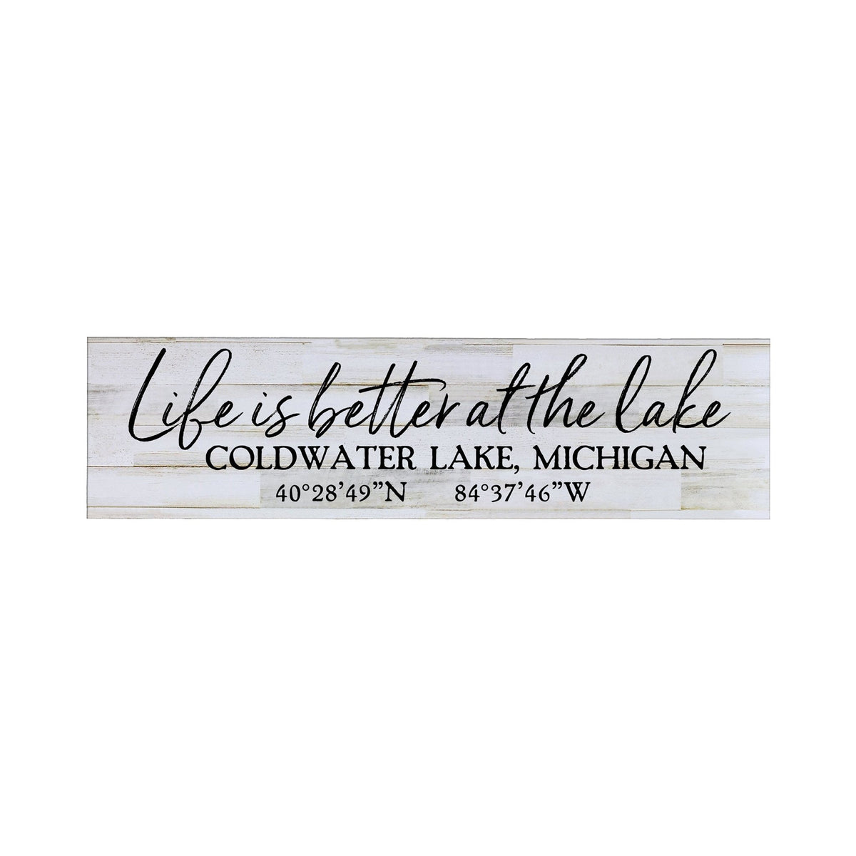 Personalized Inspirational Modern Family Beach House Wooden Wall Plaque 10x40 – Life Is Better - LifeSong Milestones