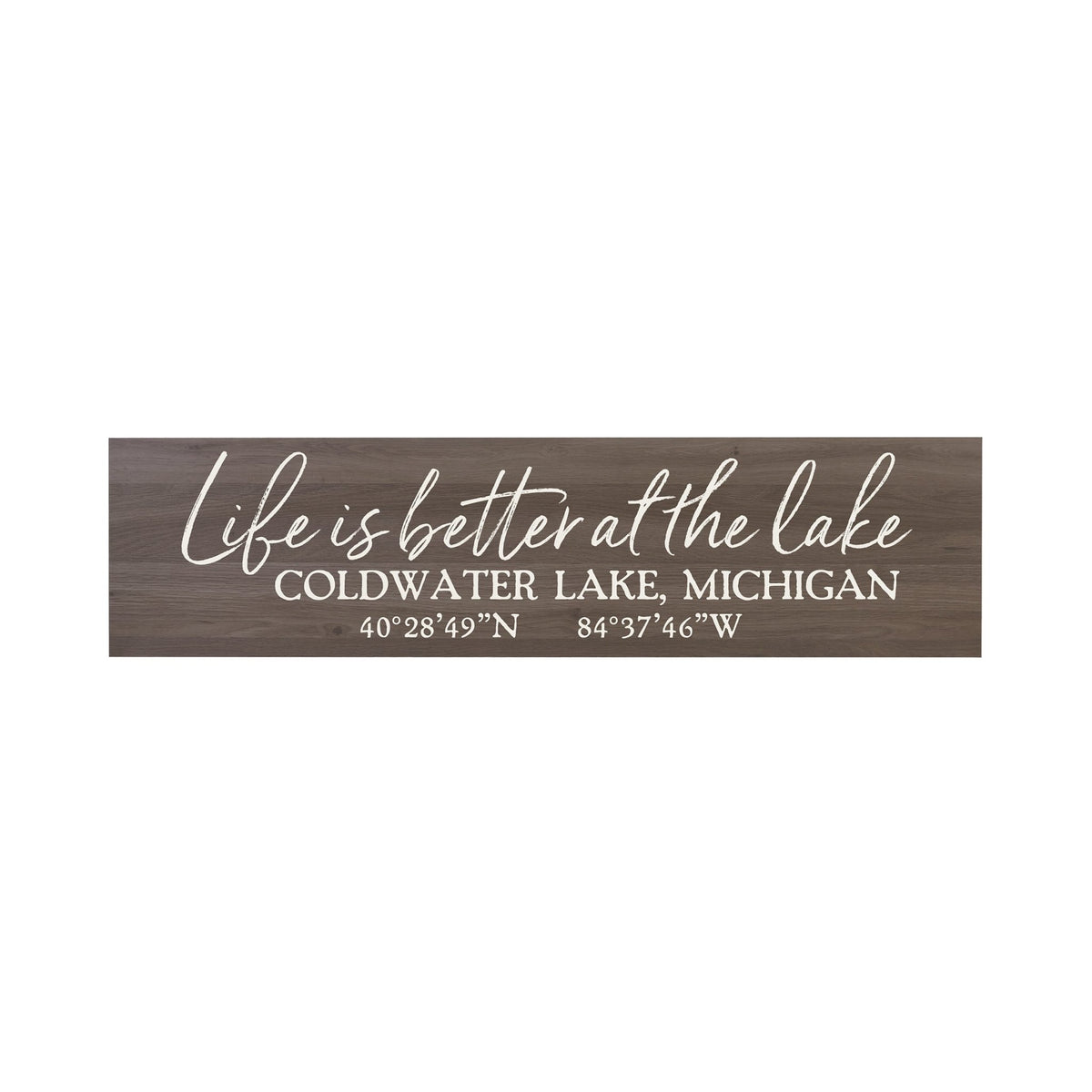 Personalized Inspirational Modern Family Beach House Wooden Wall Plaque 10x40 – Life Is Better - LifeSong Milestones