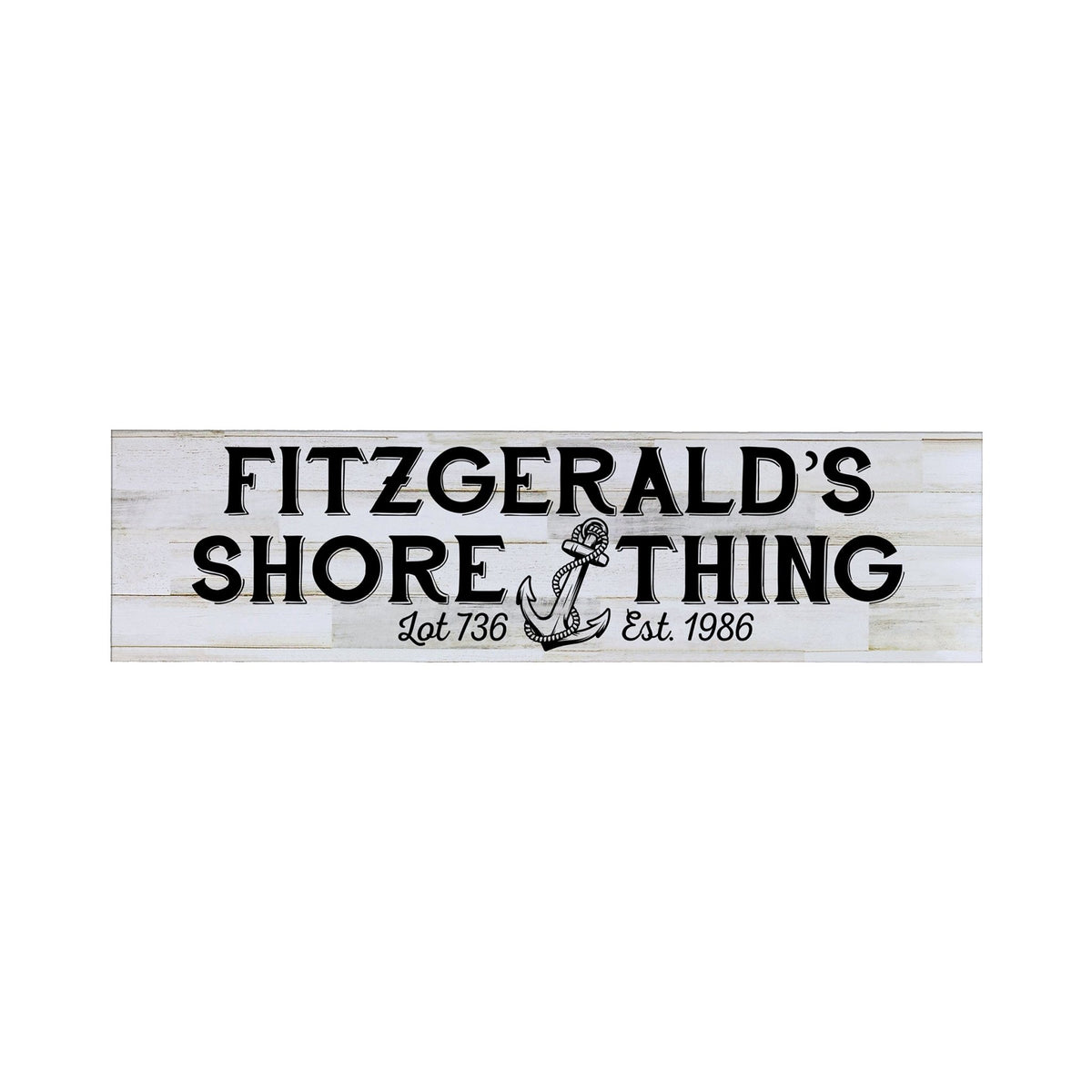 Personalized Inspirational Modern Family Beach House Wooden Wall Plaque 10x40 – Shore Thing - LifeSong Milestones