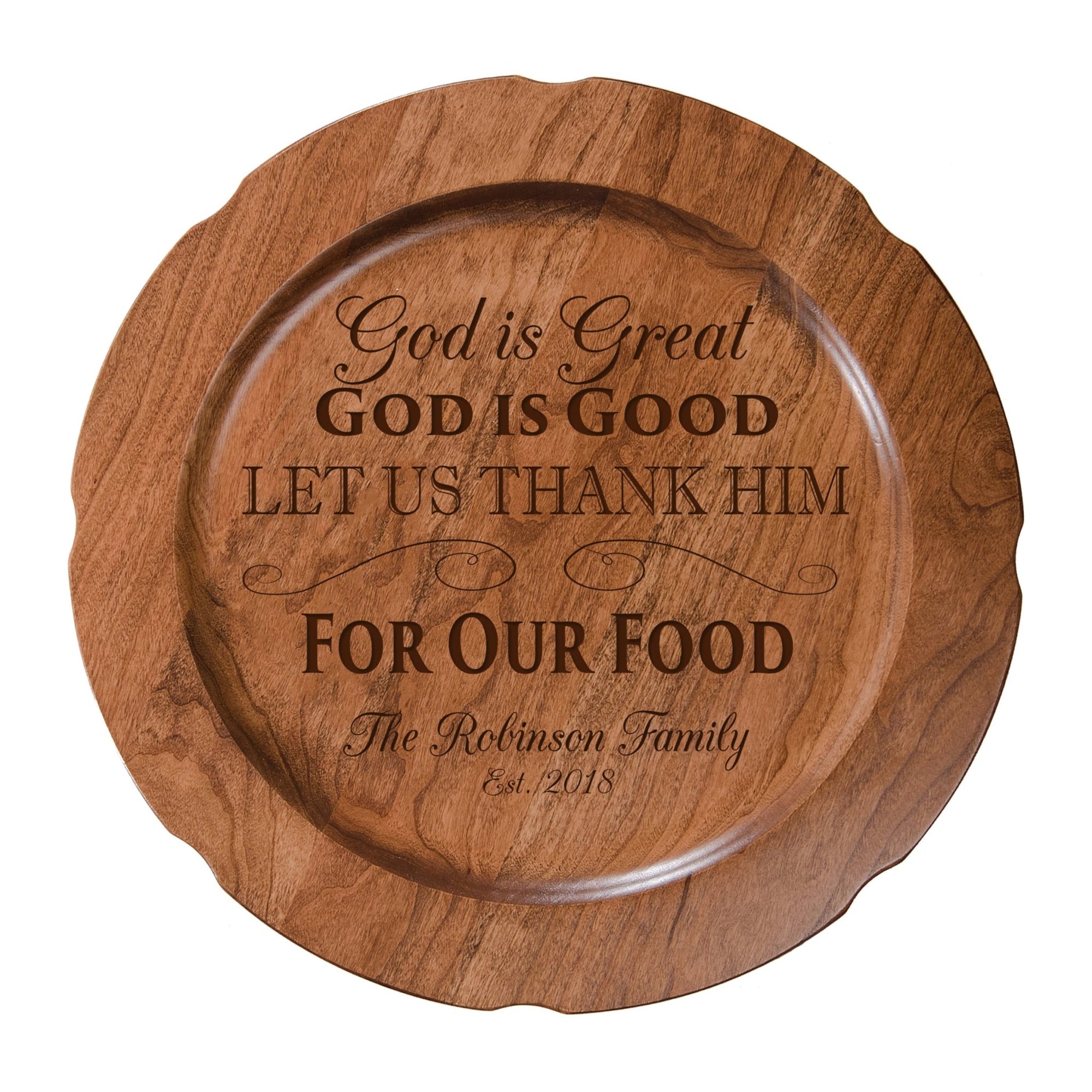 Personalized Inspirational Plates With Quotes - God Is Good - LifeSong Milestones