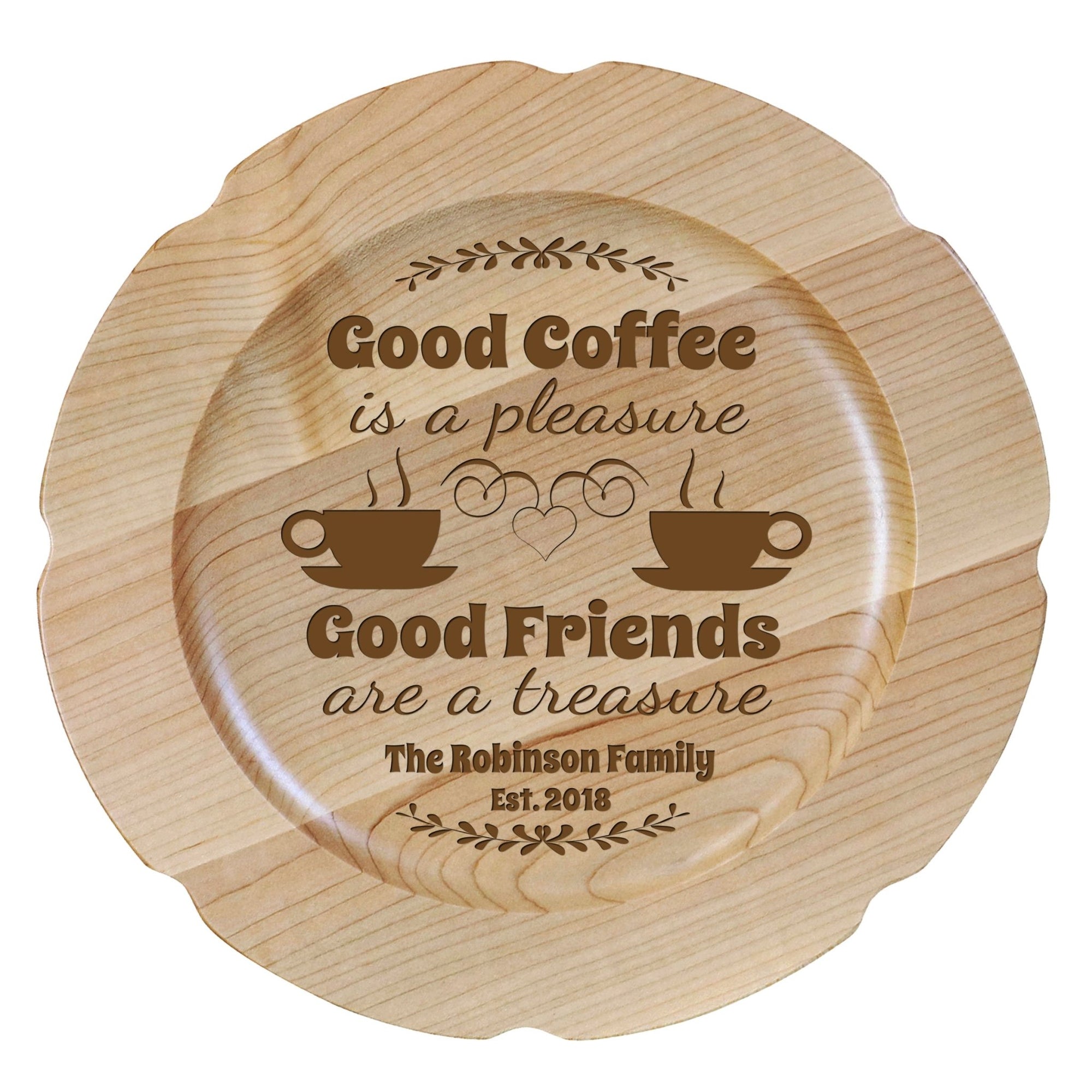 Personalized Inspirational Plates With Quotes - Good Coffee Good Friends - LifeSong Milestones