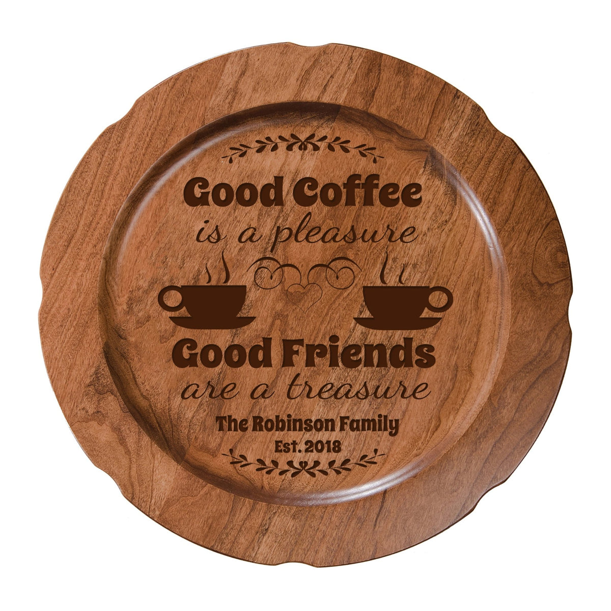 Personalized Inspirational Plates With Quotes - Good Coffee Good Friends - LifeSong Milestones