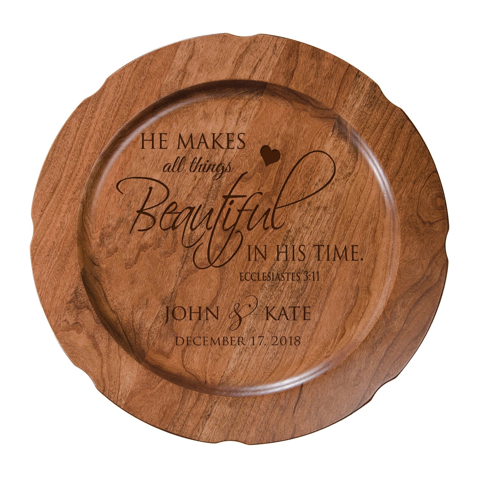 Personalized Inspirational Plates With Quotes - He Makes All Things Beautiful - LifeSong Milestones