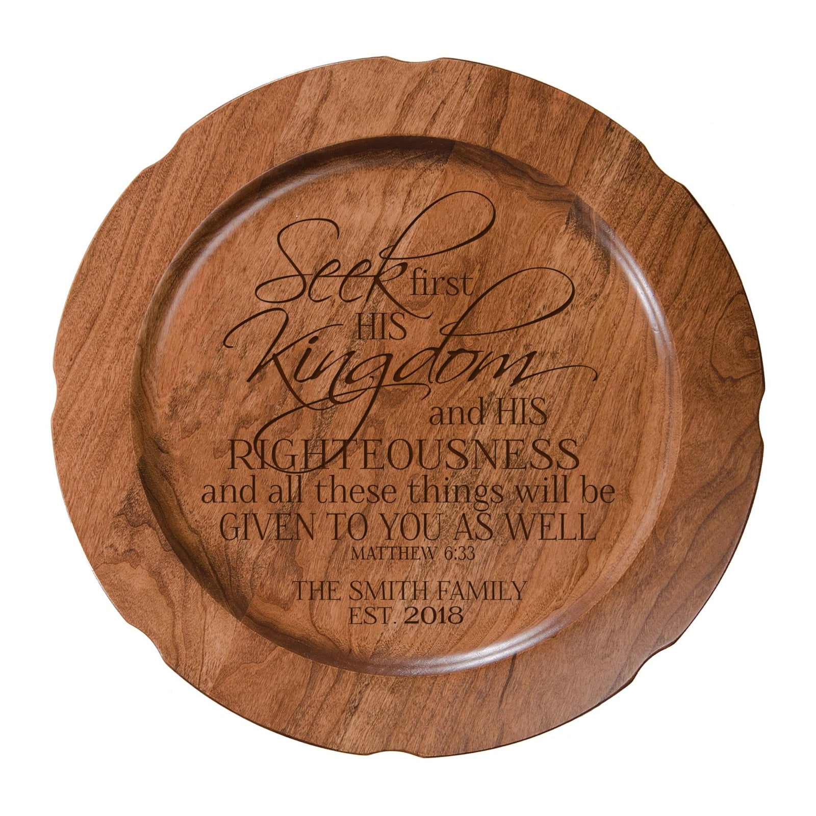 Personalized Inspirational Plates With Quotes - His Kingdom - LifeSong Milestones