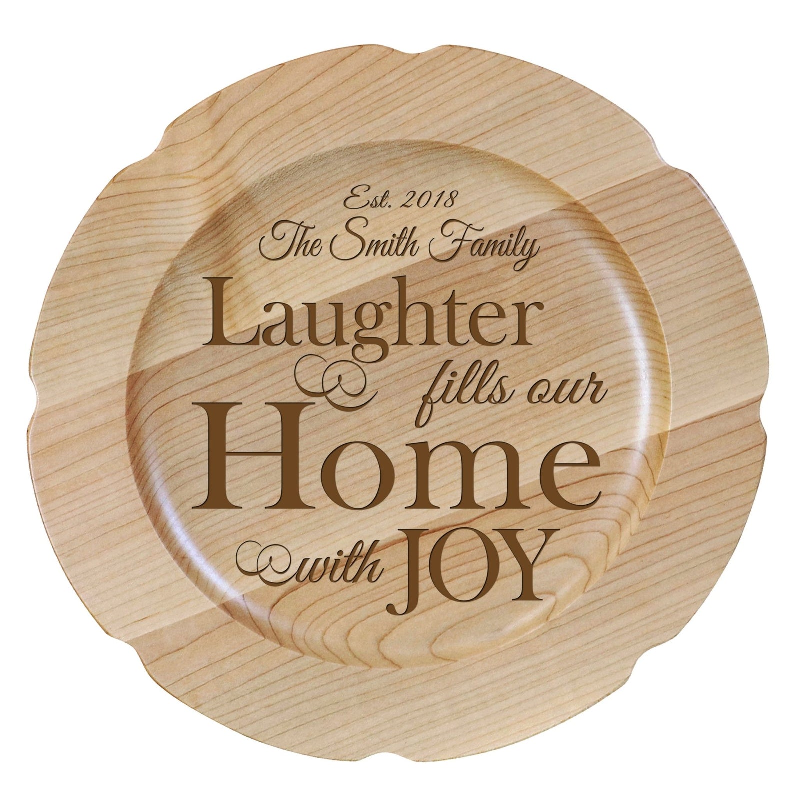 Personalized Inspirational Plates With Quotes -Laughter Fills Our Home - LifeSong Milestones